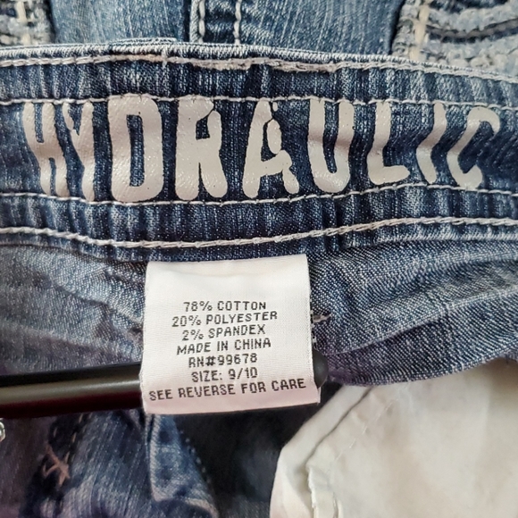 HYDRAULIC Cuff Shorts Embroider Stretchy Size 9/10 - Picture 6 of 7